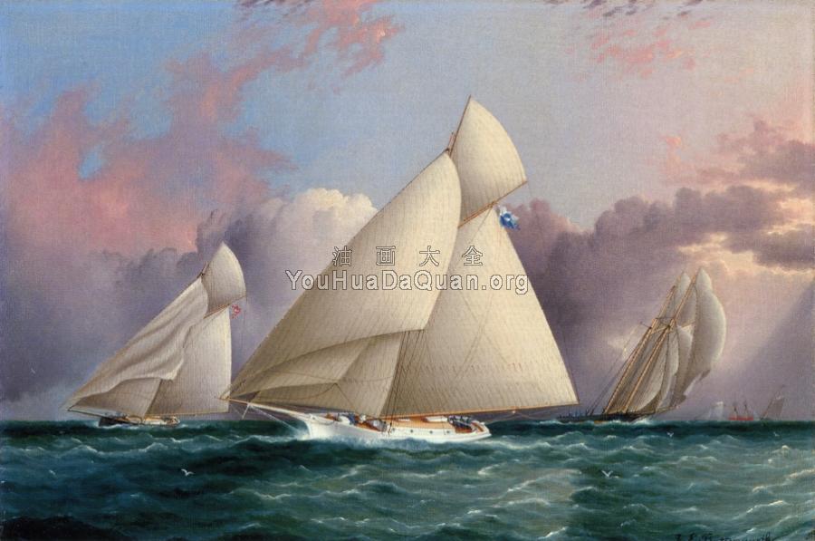 Yacht Sappho Beating to the Wind - 詹姆斯·E·巴特斯沃思